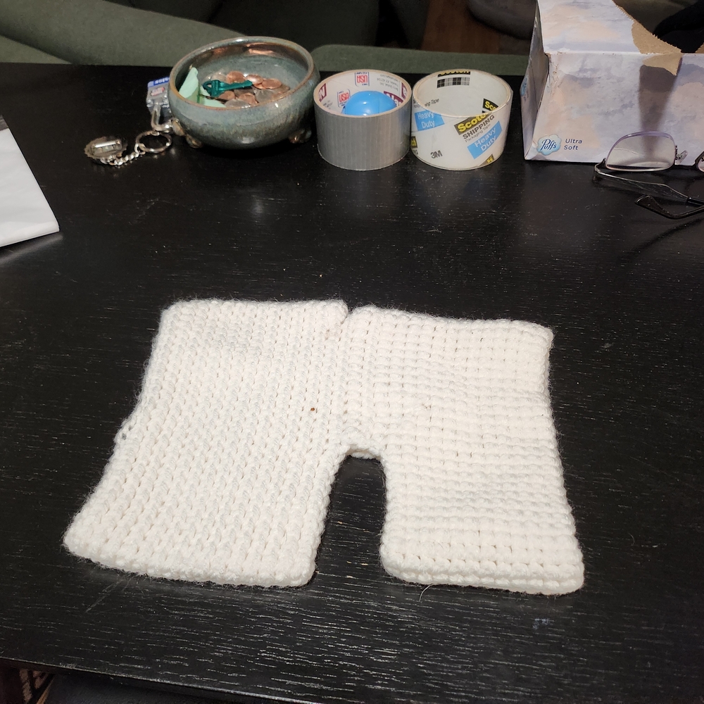 Handmade White Crochet DOG SWEATER